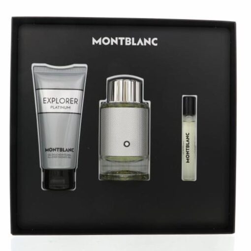 ESTUCHE MONT BLANC EXPLORER PLATINUM (3 PIEZAS)