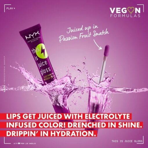 MAQUILLAJE NYX ( BRILLO LABIAL HIDRATANTE) (PASSION FRUIT SNATCH) (E-13) - Imagen 3