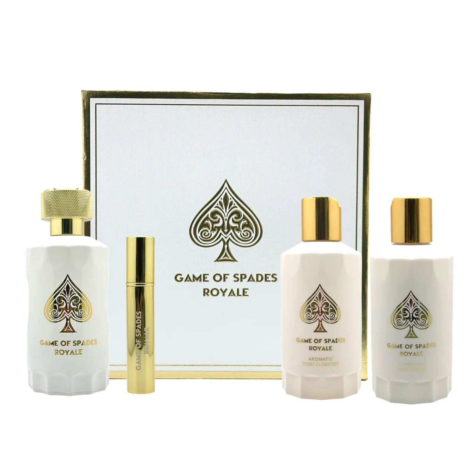 ESTUCHE JO MILANO GAME OF SPADES ROYALE UNISEX (4 PIEZAS)