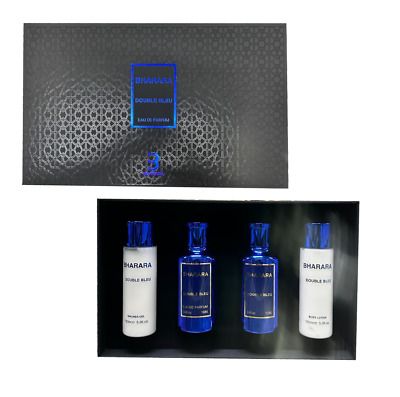 ESTUCHE BHARARA DOUBLE BLEU HOMBRE (4 PIEZAS)