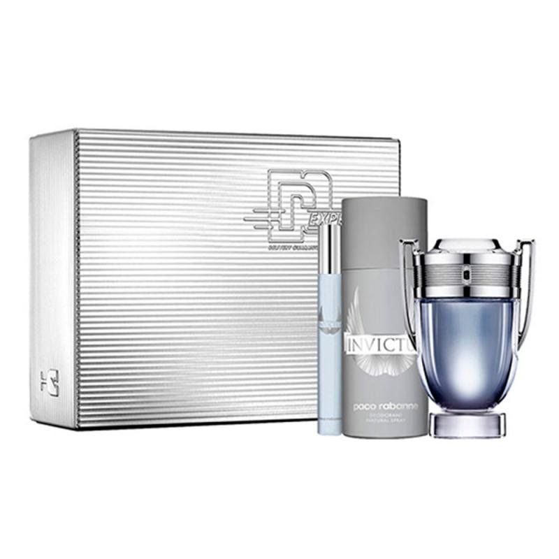 ESTUCHE PACO RABANNE INVICTUS (3 PIEZAS CAJA METAL)
