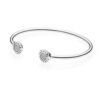 PANDORA Brazalete Ladies Bangle 925 Silver Zirconia White Signature