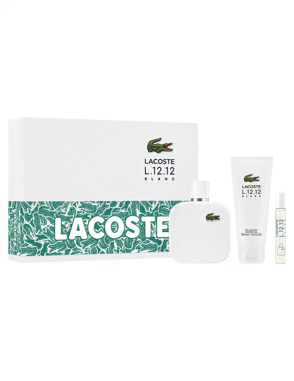 ESTUCHE LACOSTE BLANCA (3 PIEZAS)