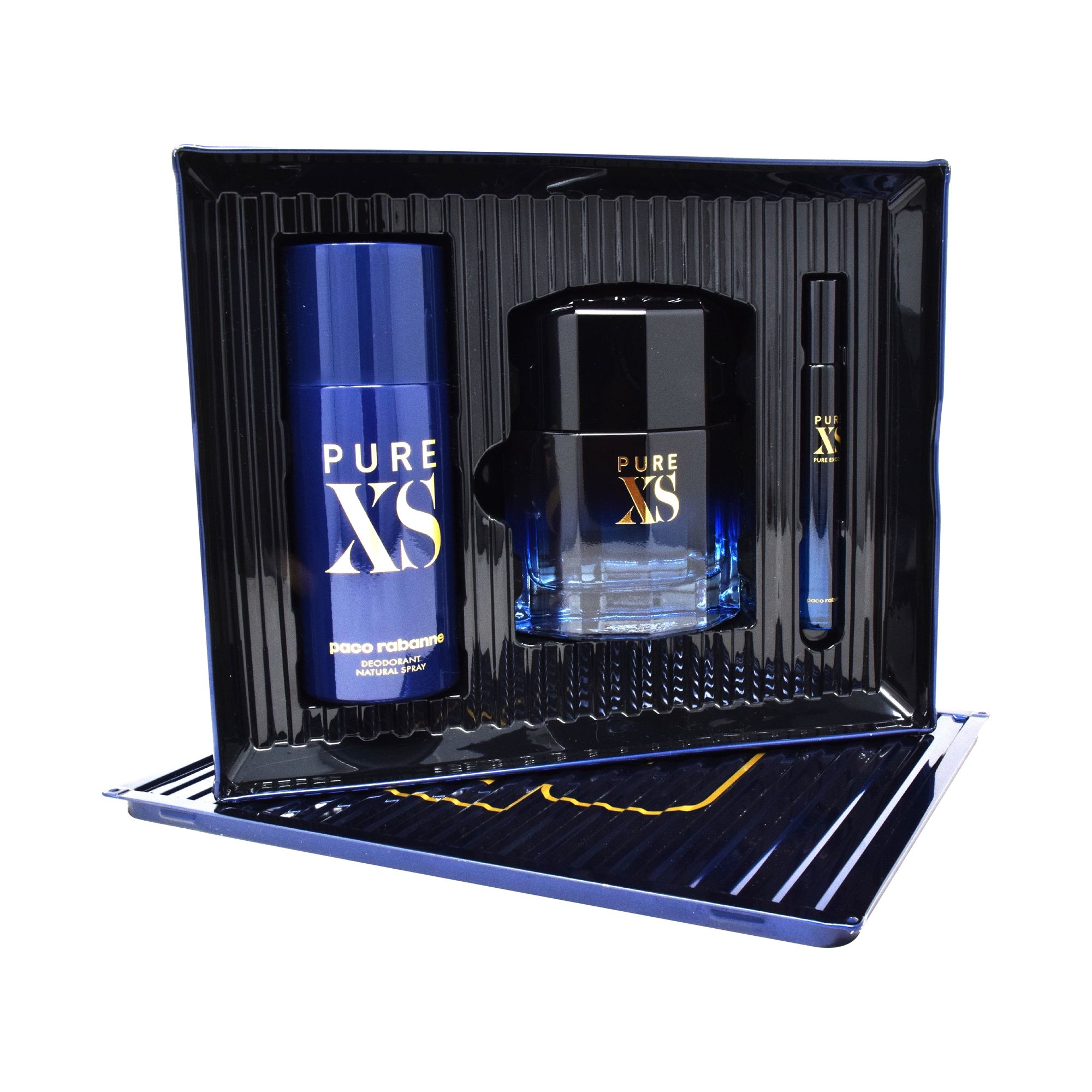 ESTUCHE PACO RABANNE PURE XS (3 PIEZAS CAJA METAL)