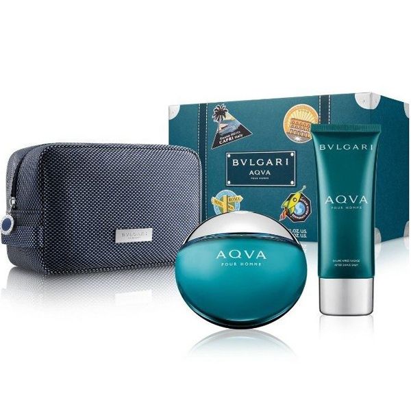 ESTUCHE BVLGARI AQVA ( 3 PIEZAS BOLSO)