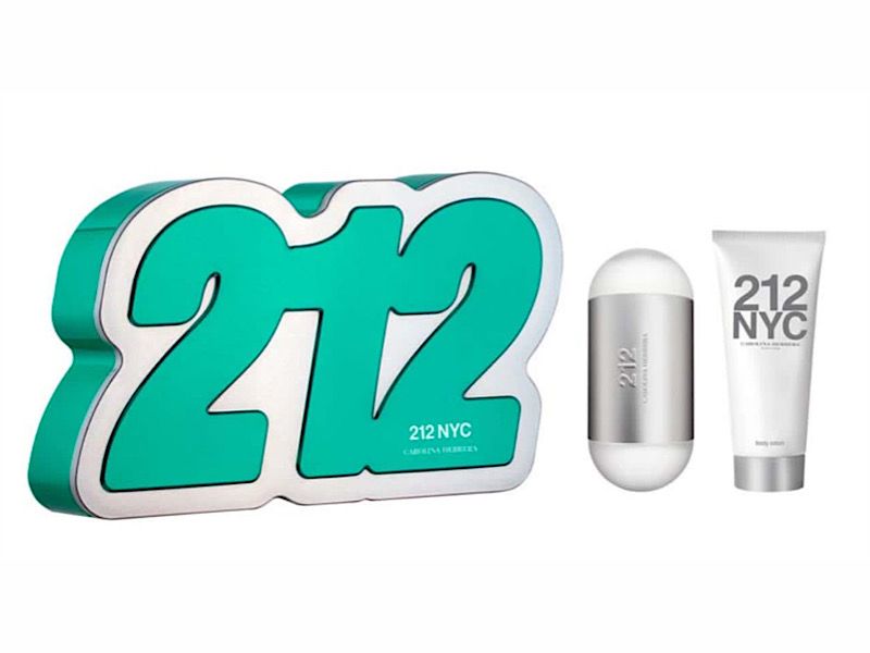 ESTUCHE CAROLINA HERRERA 212 TRADICIONAL MUJER (2 PIEZAS CAJA METAL)