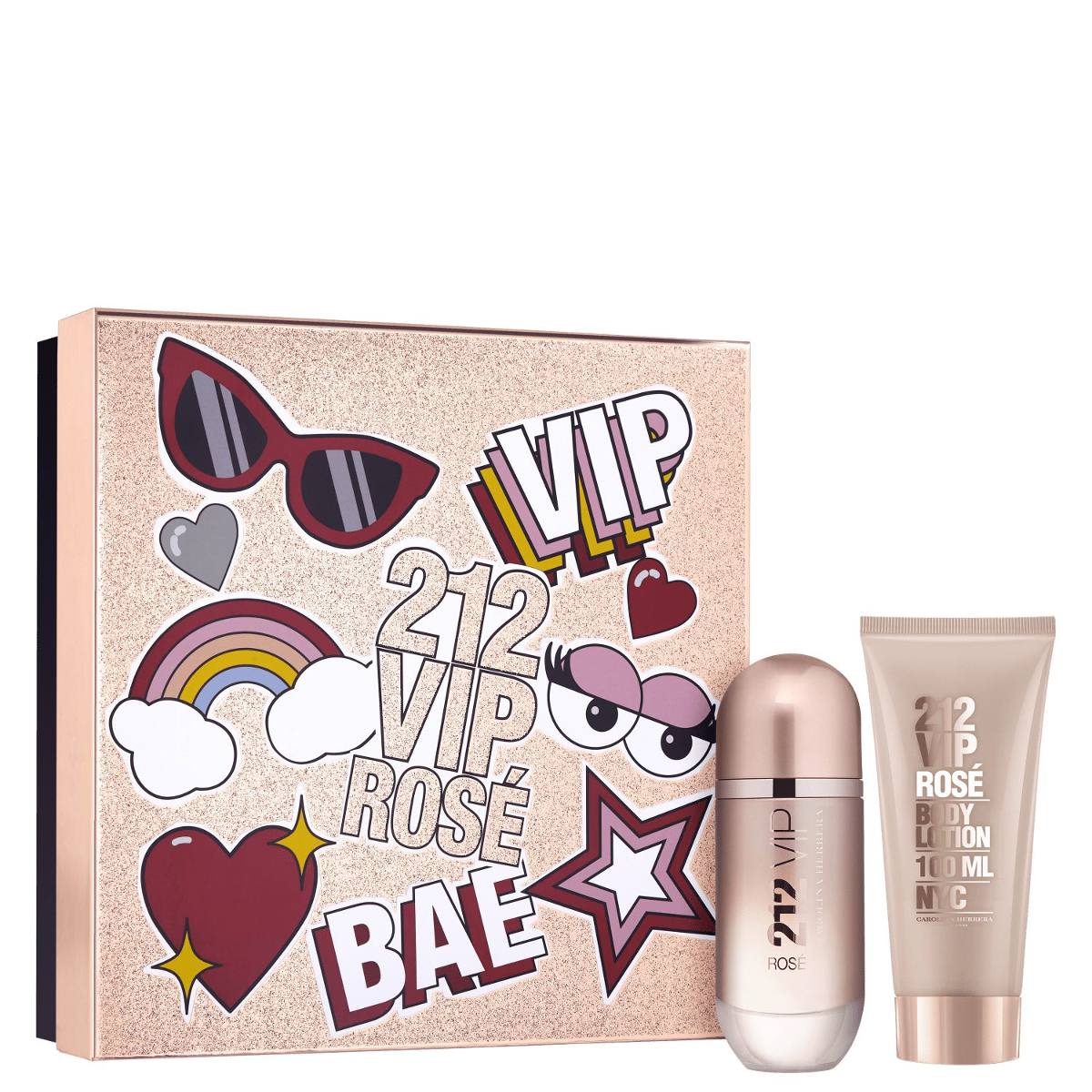 ESTUCHE CAROLINA HERRERA 212 VIP ROSE (2 PIEZAS)