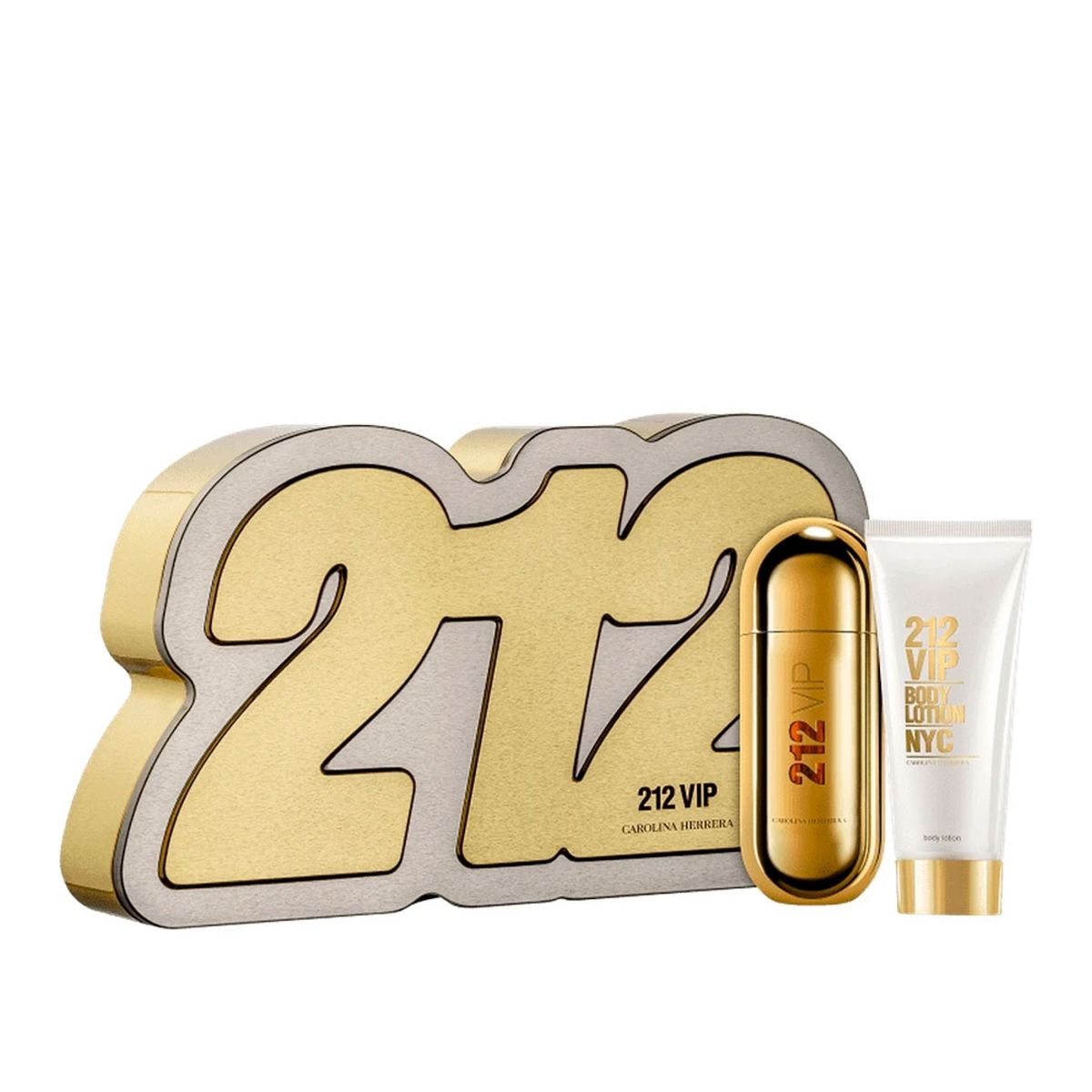 ESTUCHE CAROLINA HERRERA 212 VIP MUJER (2 PIEZAS CAJA METAL)