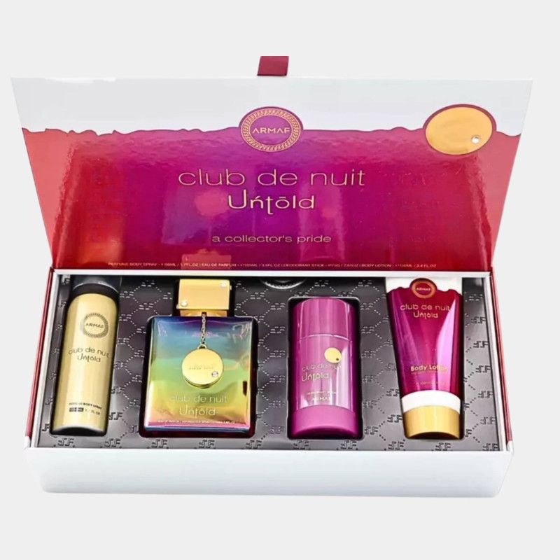 ESTUCHE ARMAF CLUB DE NUIT UNTOLD UNISEX EDP (4 PIEZAS)