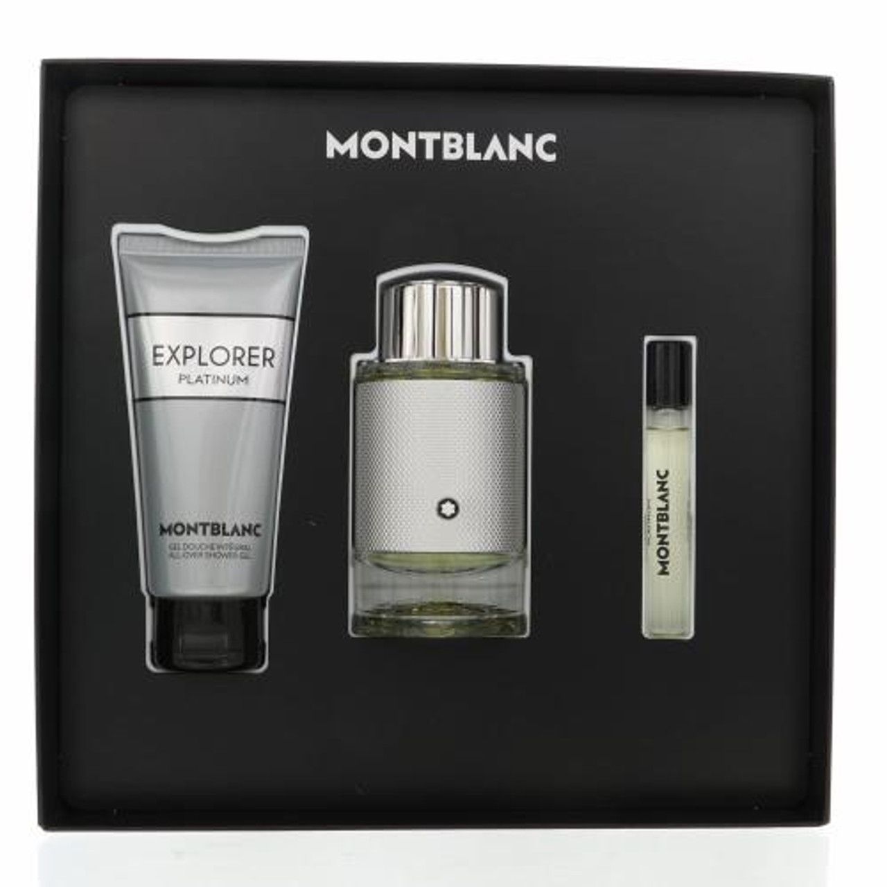 ESTUCHE MONT BLANC EXPLORER PLATINUM (3 PIEZAS)
