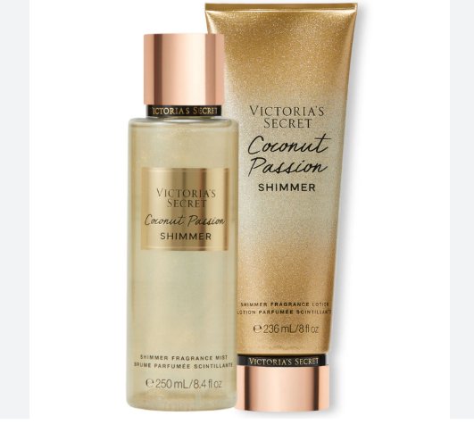 VICTORIA’S SECRET COCONUT PASSION SHIMMER (PROMOCION PAREJA-BODY Y CREMA)