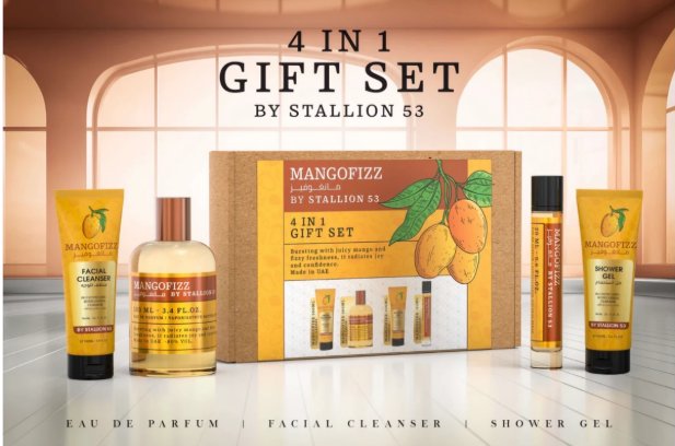 ESTUCHE EMPER STALLION MANGO FIZZ UNISEX EDP (4 PIEZAS)