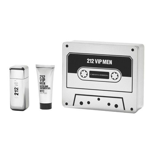 ESTUCHE CAROLINA HERRERA 212 VIP HOMBRE (2 PIEZAS CAJA METAL)